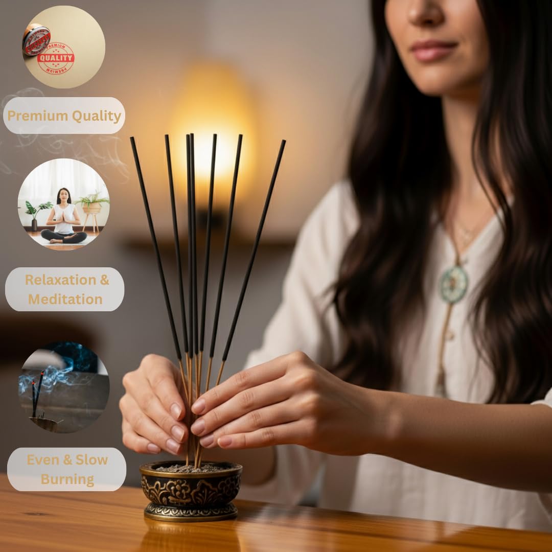 Bless-International-Balsam-and-Cedar 100%-Natural-Handmade-Incense-Sticks Organic-Chemicals-Free-for-Relaxation-Positivity-Yoga-Meditation 12-Inches-1-Hour-Plus-Burning-Time-100-Sticks-250-GM - Image 6