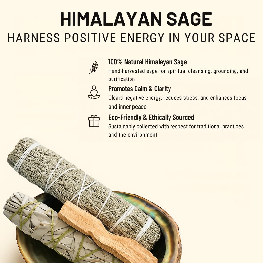 Bless-International Himalayan-Sage-Blue-Pea-Flowers-Incense Premium-100%-Natural-and-Organic Handcrafted-4-Inches-Long Used-for-Home-Cleansing-Meditation-Smudging-Rituals - Image 4