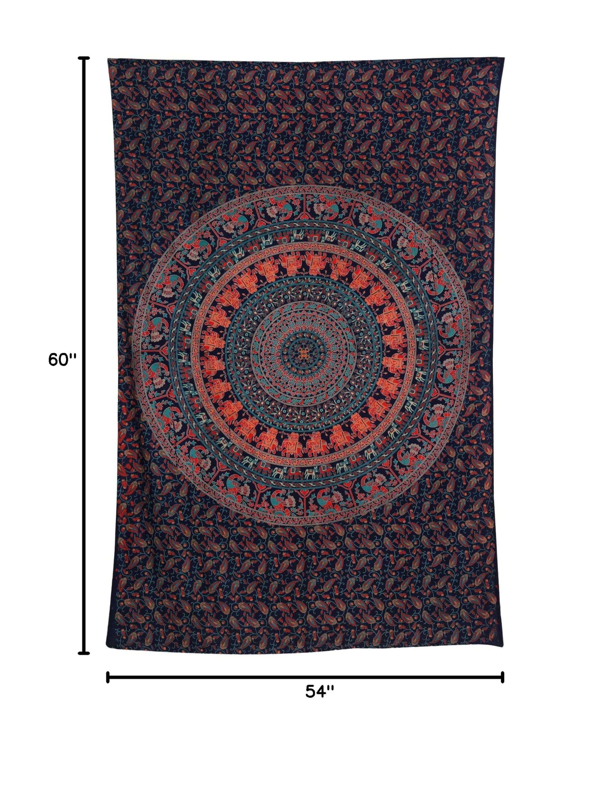 Bless International Indian-hippie-gypsy Bohemian-psychedelic Cotton-mandala Wall-hanging-tapestry-multi-color Large-mandala Hippie-tapestry (Golden Blue, Medium (54x60Inches)(137x152cms)) - Image 4
